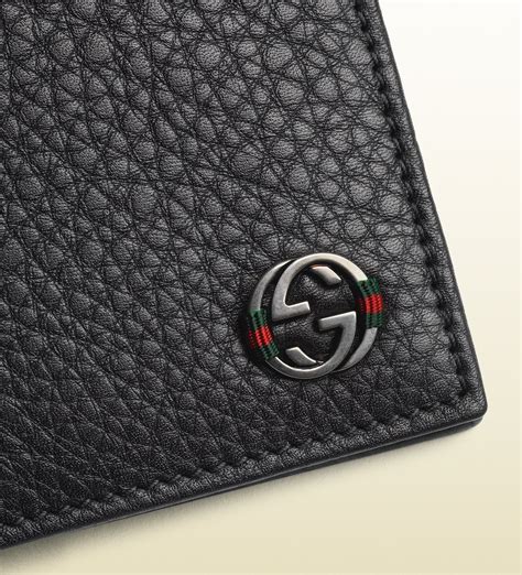 gucci black logo bifold wallet|vintage men Gucci bifold wallet.